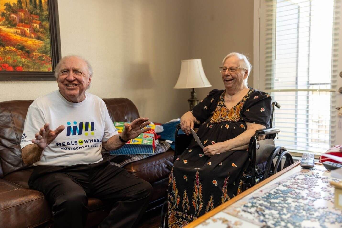 Bob and Joanna, smiling and laughing.